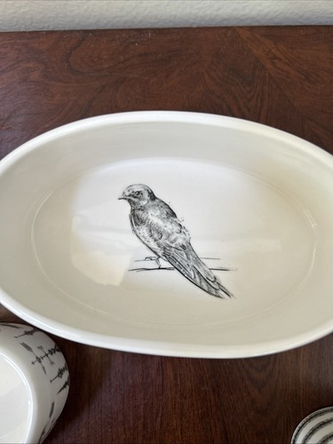 Creative Co-Op Chad Bennett Stoneware Animal Design 3 Stackable Dishes NEW - Picture 2 of 16