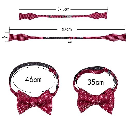 Mens Bow Tie Set with Lapel Pin Brooch Silk Self Tie Bowtie Handkerchief Gold - Bild 3 von 7