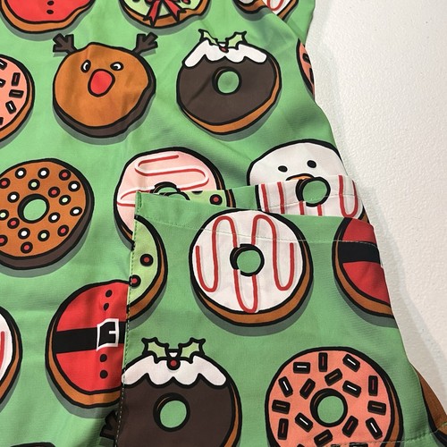Butter Soft Women’s Scrub Top Gray Christmas Donuts Santa Snowman Size XL EUC - Picture 3 of 6