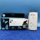 HP 738 130-ml Black DesignJet Ink Cartridge, 498N4A - 03/2027