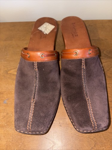 Timberland Comforia Braun Leder Pantoletten Clogs 11MKarriere Freizeit Top Komfort - Bild 1 von 6