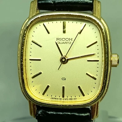 Montre pour homme RICOH QUARTZ 245858 carrée en or du Japon - Photo 1/4