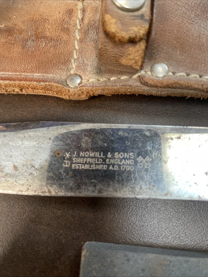 J. Nowill & Sons Sheffield 英格兰固定刀片鲍伊刀骨柄鞘 — 第 2/4 张图片