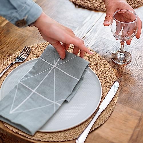 Defined Deco Runde Jute Tischsets Set 6,12" Handgefertigte Runde Tischsets, Gewebt - Bild 3 von 7