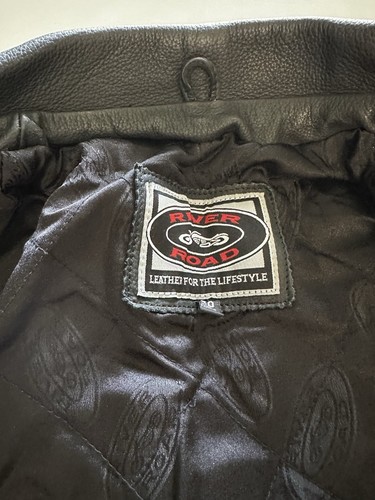 River Road Herren Lederjacke schwarz Größe 50 Biker Motorrad - Bild 8 von 10
