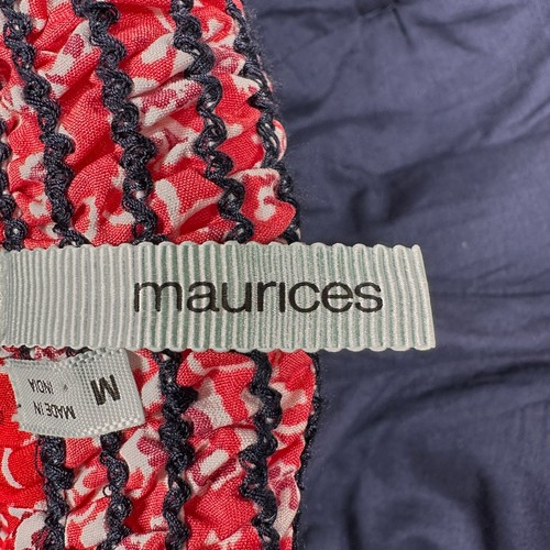 Maurices Dress Womens Medium Red Floral Smock Back Summer Party Sundress - Picture 3 of 13