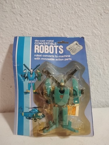 RARE Vintage DieCast Metal Convertible Robots Helicopter KO FLIP FLOP UNOPENED!