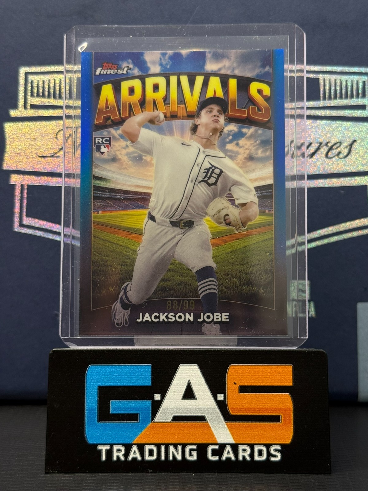 2025 Topps Finest - Arrivals Jackson Jobe #A-10 Blue Refractor Rookie /99 RC SP