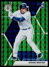 2021 Panini Mosaic Evan White 208 Mosaic Green RC Seattle Mariners