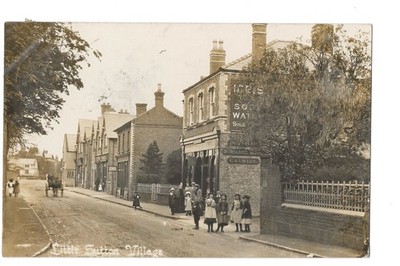 Little Sutton Village Cheshire RPPC Echtfoto Postkarte Straßenszene um 1910