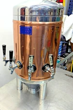 Vintage Copper And Stainless-Steel Beer / Beverage Tower With 4 Spouts 26” x 14”