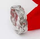 Handmade 925Sterling Silver Braided Ring Woven Statement Band Ring AllSize R 209