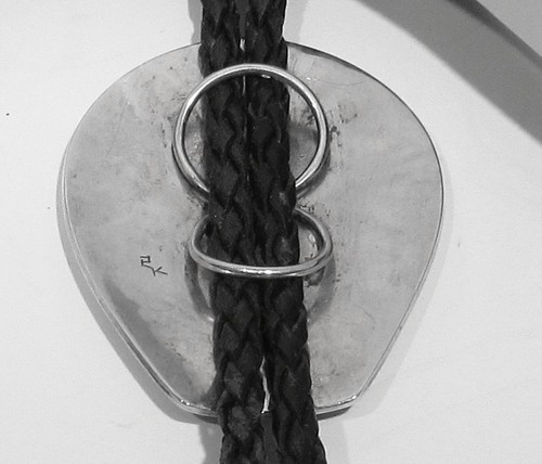 GROSSE ALTE 1982 signierte Hopi Raymond Kyasyousie 925 Silber Grizzlybär Bolokrawatte - Bild 6 von 9