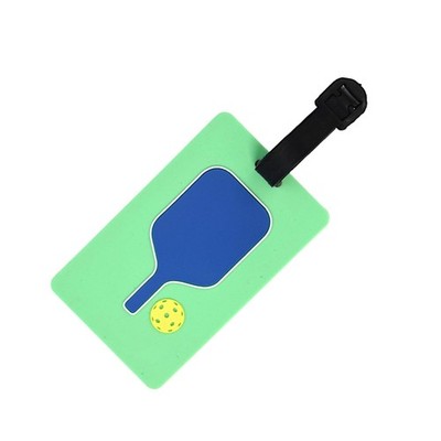 Pickleball Bag Tag   Pickleball Paddle Shape, Flexible & Waterproof Silico