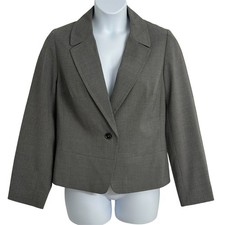 Rafaella Women's Long Sleeve Gray Textured Career Blazer