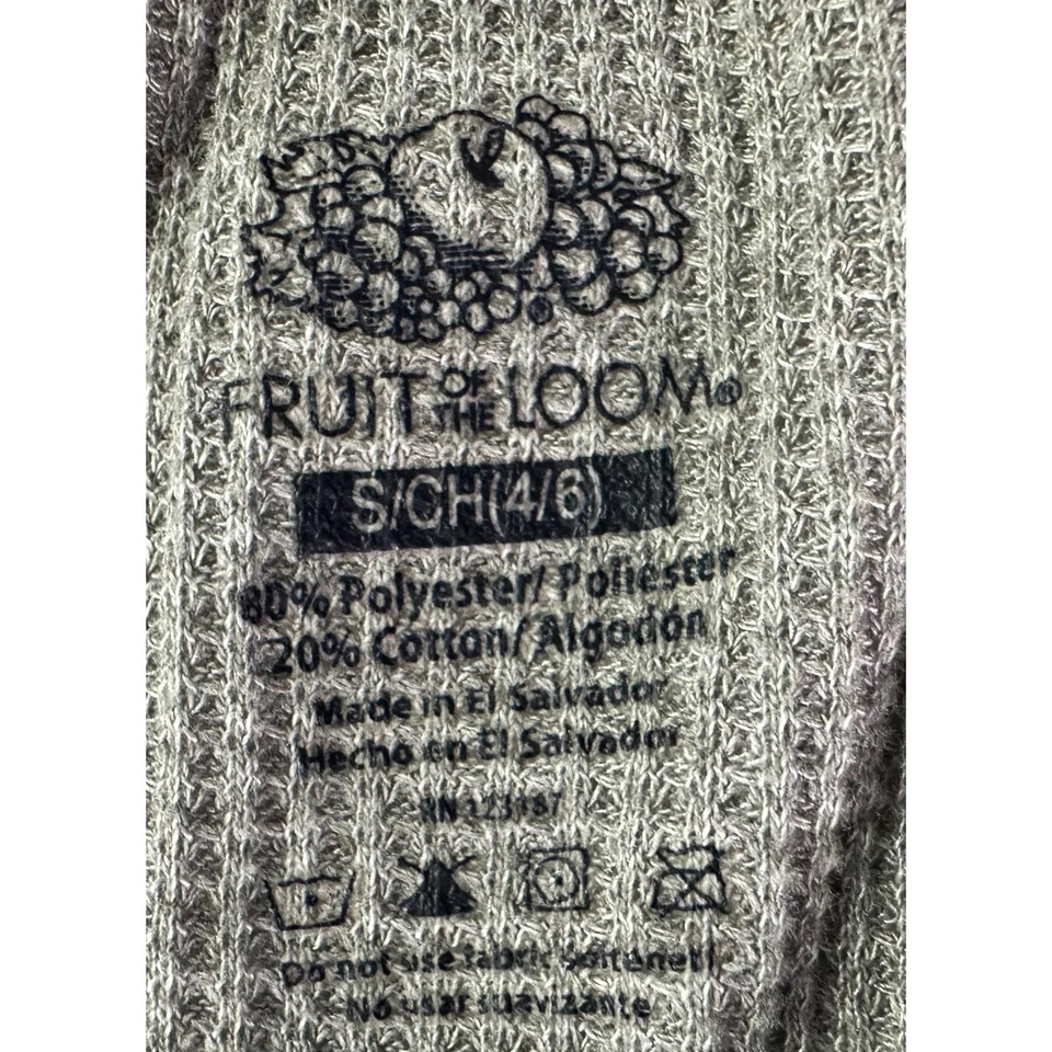 Pantalones de Capa Base Térmica Gris Fruit of the Loom Niños Talla S/CH (4/6) Tejido Gofre Foto 2 de 4