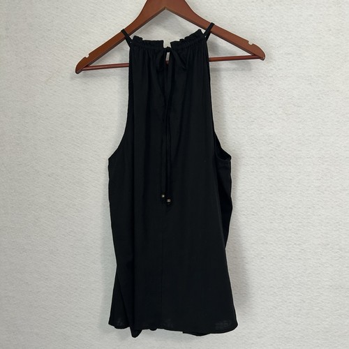 Top Knox Rosa Mujer XXL Negro Bordado Volantes Halter Corbata Boho Playa Sirena - Imagen 13 de 13