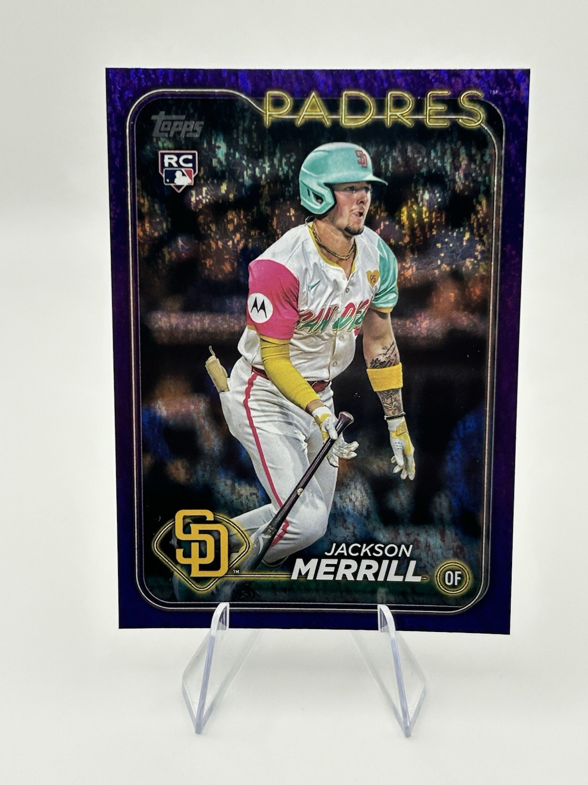 2024 TOPPS UPDATE JACKSON MERRILL PURPLE HOLO FOIL BOARD #US210 RC /799