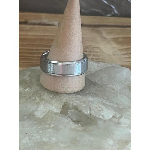Nueva Banda de Tungsteno Plata - Acabado Cepillado - Acanalada - Anillo Unisex 8mm Ancho -Talla 10 - Imagen 8 de 8