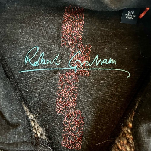 Robert Graham maglione cardigan nonno misto lana alpaca full zip S - Foto 9 di 10