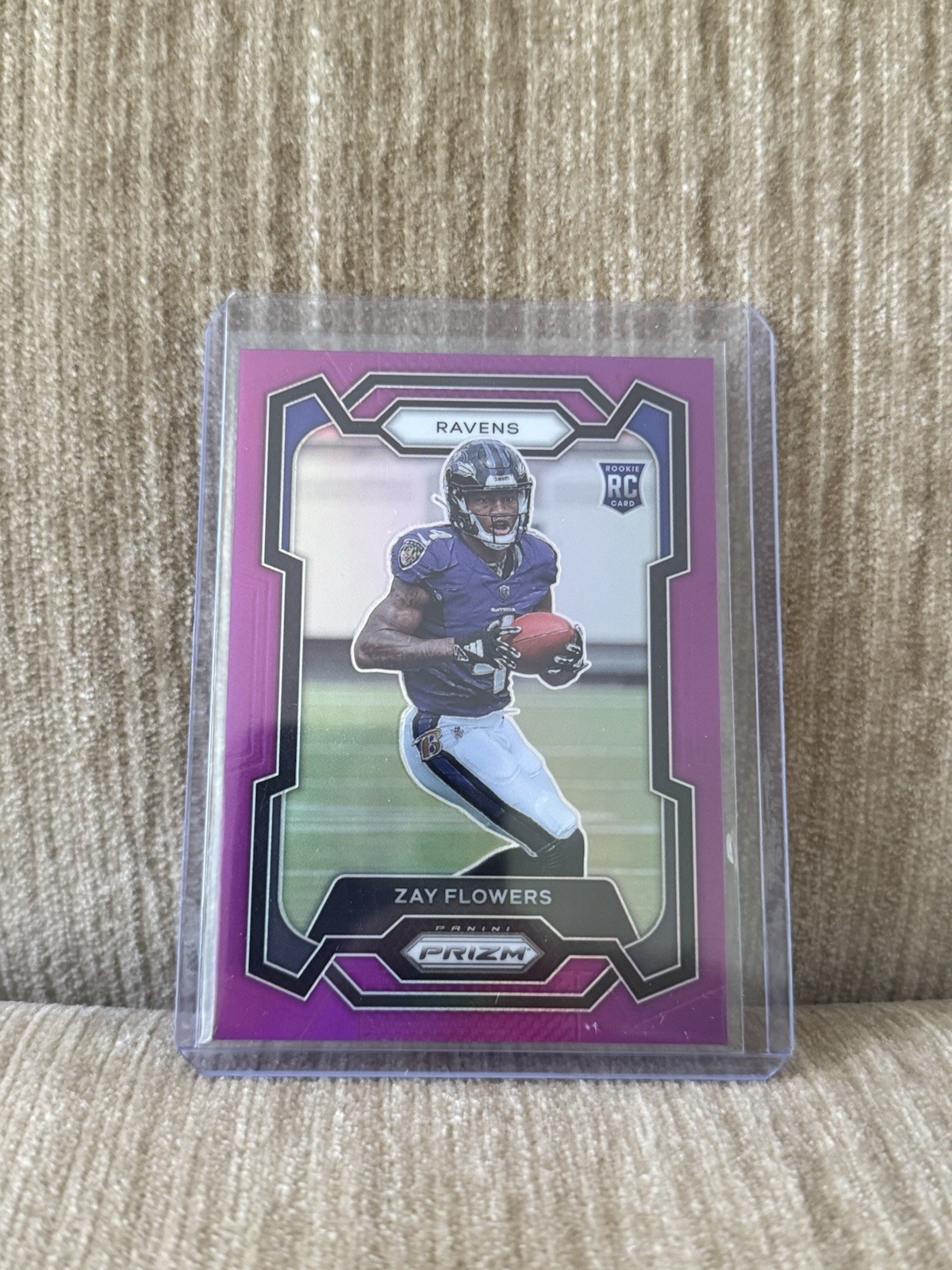 2023 Panini Prizm Football #307 Zay Flowers Purple /125 Rookie RC Color Match