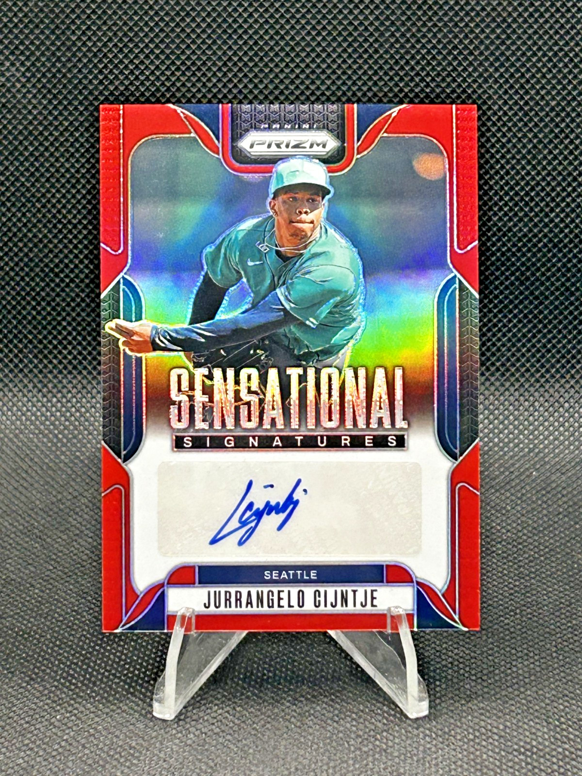 2025 Panini Prizm Jurrangelo Cijntje Sensational Signatures Red Prizm /99 Auto
