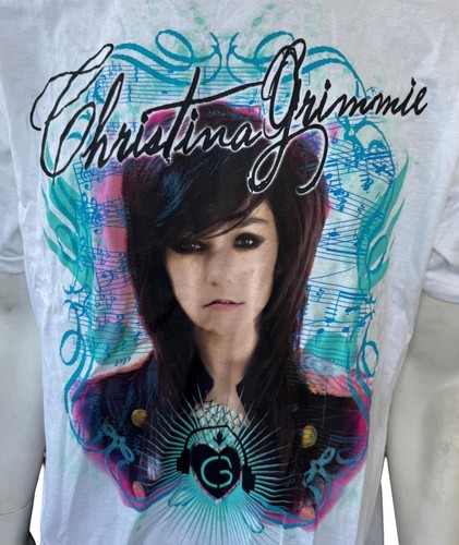 Anvil Men's Christina Grimmie Tour 2011 White Short Sleeve Shirt Size Large - Picture 2 of 4