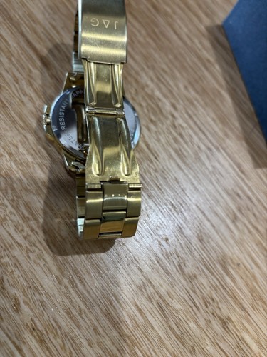 Jag Mens Watch J2156A Stainless Steel Water Resistant 50 M Gold Tone Not Working - Picture 11 of 12