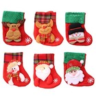 6pcs Christmas Small Stockings Xmas Tree Fireplace Wall Door Hanging