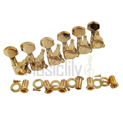 Musiclily Gold 6 Inline Guitar Sealed Machine Heads Tuning Pegs For Right Hand - Picture 1 of 2