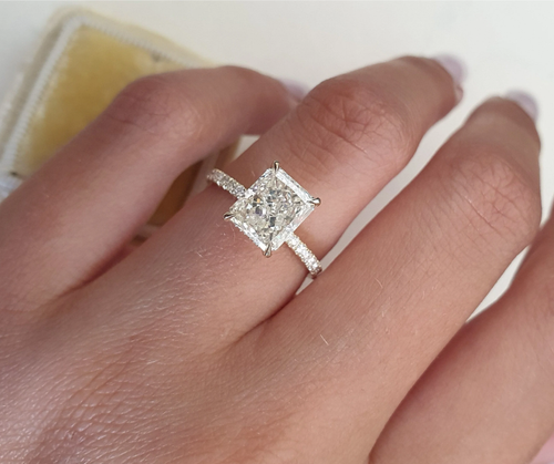 18K Gelbgold IGI-zertifizierter im Labor gezüchteter Diamant Ehering 2,40 ct strahlender Schliff - Bild 5 von 12