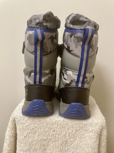 Kids Lands’ End Snow Boots Gray/Blue Sz 10M - Picture 2 of 8