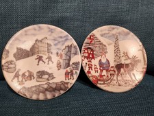 X2 Beautiful Vintage Arabia Finland Wall Plates by Andreas Alariesto 1980 Rare