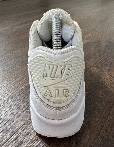 NIKE Air Max 90 Hombre Cuero Correr Gimnasio Entrenadores, Blanco/Crema - Talla 6 - Imagen 11 de 13