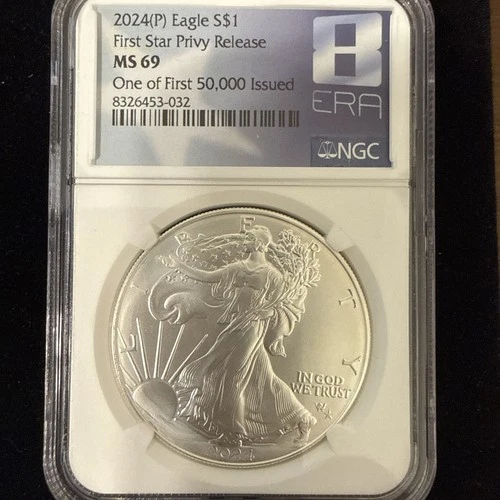 2024 Star Privy American Silver Eagle 1 oz NGC 8th Era First 50,000 MS69