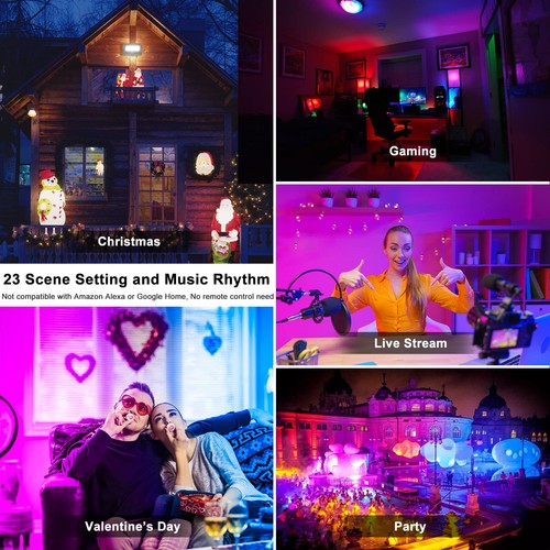 Flood Lights Outdoor RGB, 500W Equivalent Smart Color Change & Daylight 5700K... - Picture 4 of 7