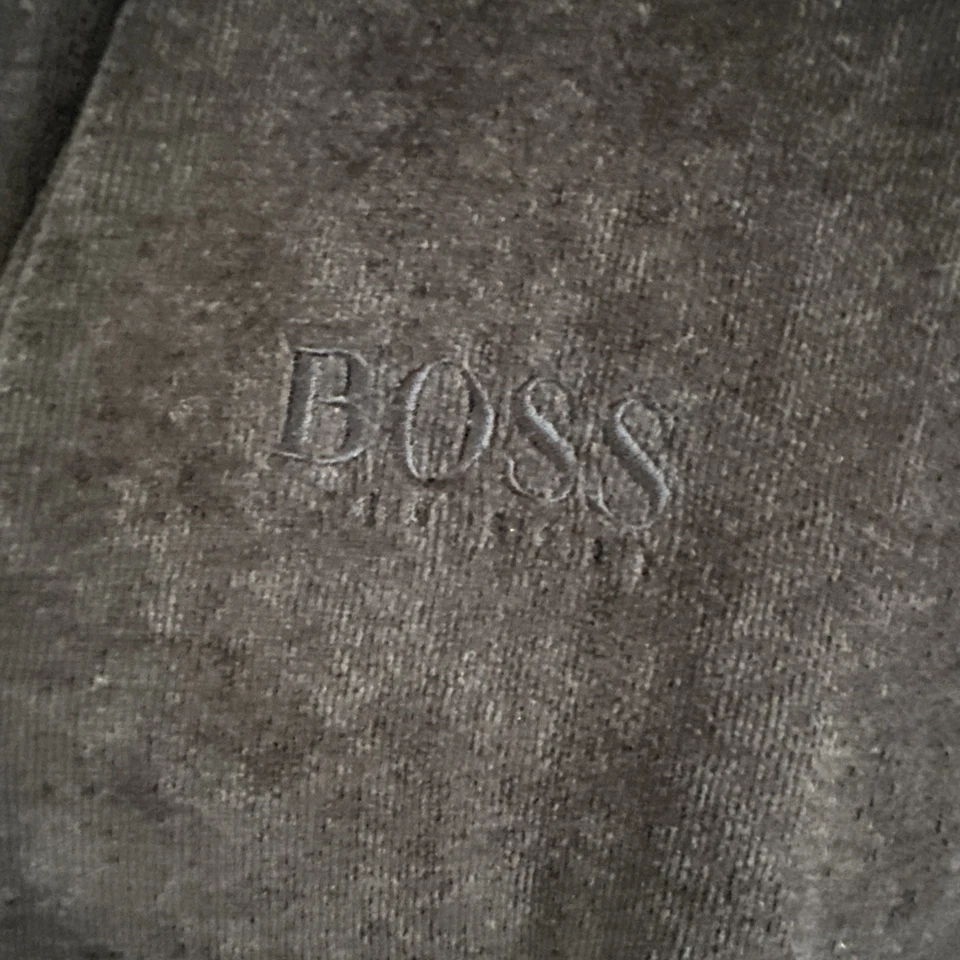 Hugo Boss, Velour Terry Shawl Robe Tie Close Black SZ  Large - Image 4 of 4
