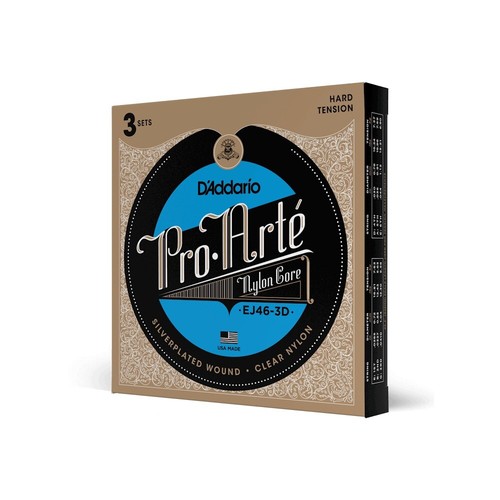 3 Pack, D'Addario Pro-Arte’ EJ46-3D Hard Tension Nylon Classical Guitar Strings - Picture 4 of 4