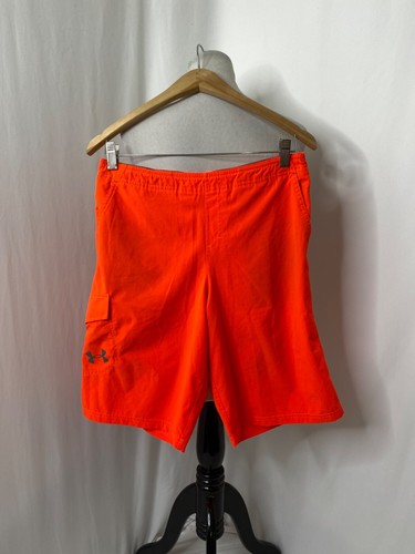 Boys XL Shorts Under Armour Orange Athletic Pockets Lightweight Cargo - Picture 2 of 10
