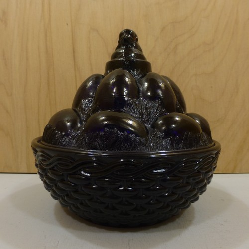 COBALT BLUE Westmoreland CHICK On EGG Pile GLASS Basket Weave Nest Hen SUMMIT - Picture 4 of 19