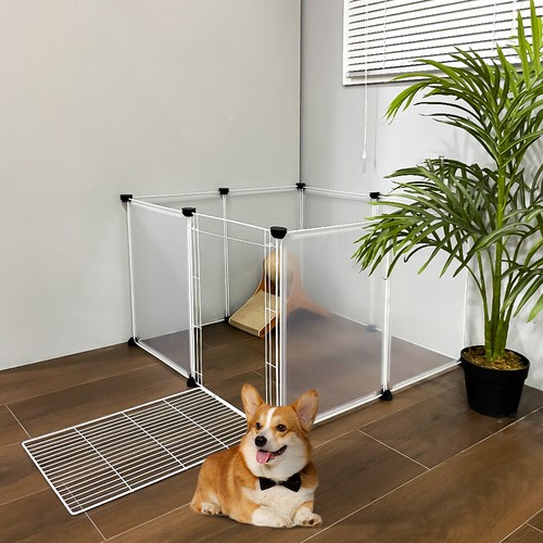 8 10 12 Panels Dog Pet Playpen Exercise Rabbit Fence Transparent Clear Enclosure - Picture 18 of 31