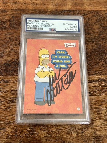 Dan Castellaneta IP Signed Topps Card PSA DNA Coa Slab Simpsons Autogramm