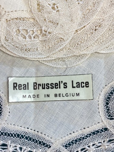 Juego de 6 posavasos hechos a mano de encaje real Bruselas vintage hechos en Bélgica - NUEVO - Imagen 16 de 24