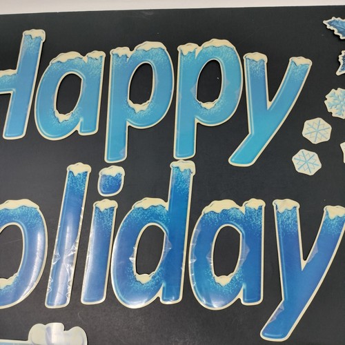 Magnetic Garage Door "Happy Holidays" Vintage Letters and Decorations Blue 6"-7" - Picture 3 of 14