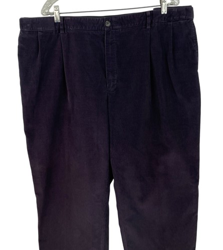 Lands' End Traditional Purple Pleated Front Corduroy Pants Mens Size 42x28 - Picture 3 of 6