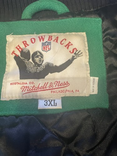 Mitchell & Ness NFL Throwbacks NY Jets Green Heavy Warm Varsity Jacket Sz 3XL - Picture 12 of 12