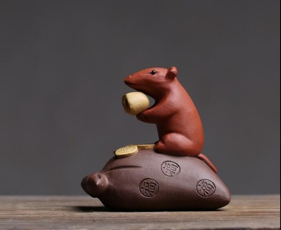 10Pcs YiXing Handmade Tea Pet Purple Clay The Simulation Peanut Tea Decoration