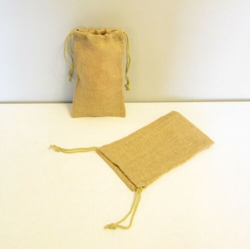 7 NEW BURLAP JUTE SACKS WITH DRAWSTRINGS WEDDING PARTY FAVOR GIFT BAGS 6" BY 10" - Picture 2 of 4