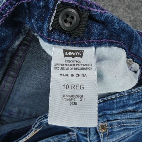 Levi's Jeans Youth Girls 10 Reg Stretch Legging Med Wash Fade w Adjustable Waist - Picture 10 of 13