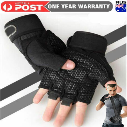 Best Weight Lifting Gloves Gym Bodybuilding Fitness Workout Training Wrist Strap - Picture 1 of 10